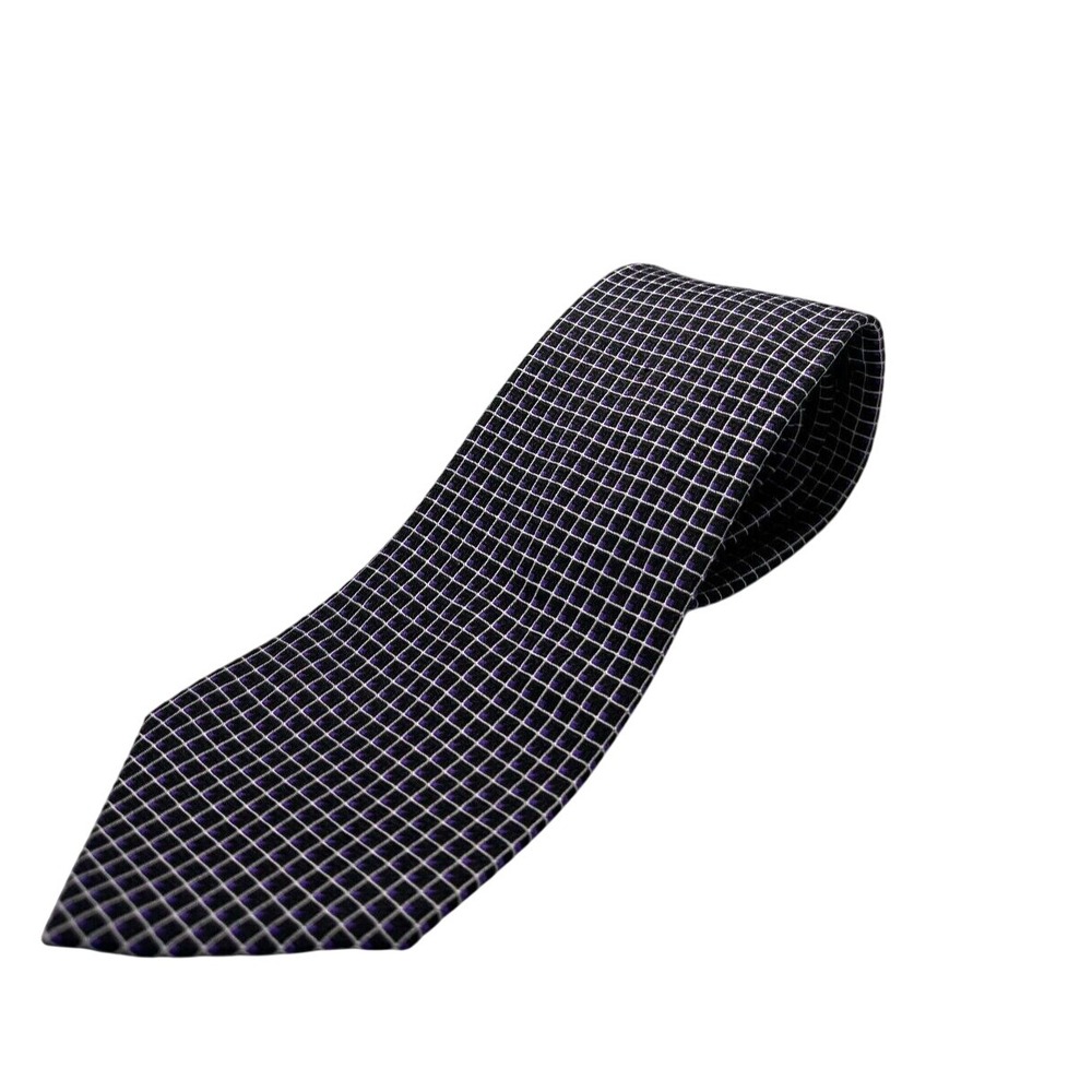 Lauren Ralph Lauren Tie Black & Purple‎ Checkered Silk Necktie Classic Menswear